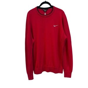 Nike Tiger Woods Collection Red Wool Blend Crewneck Golf Sweater Mens Large TW